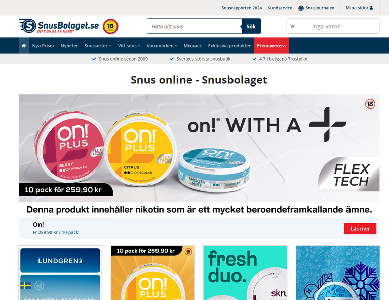 Snusbolaget.se Ecommerce